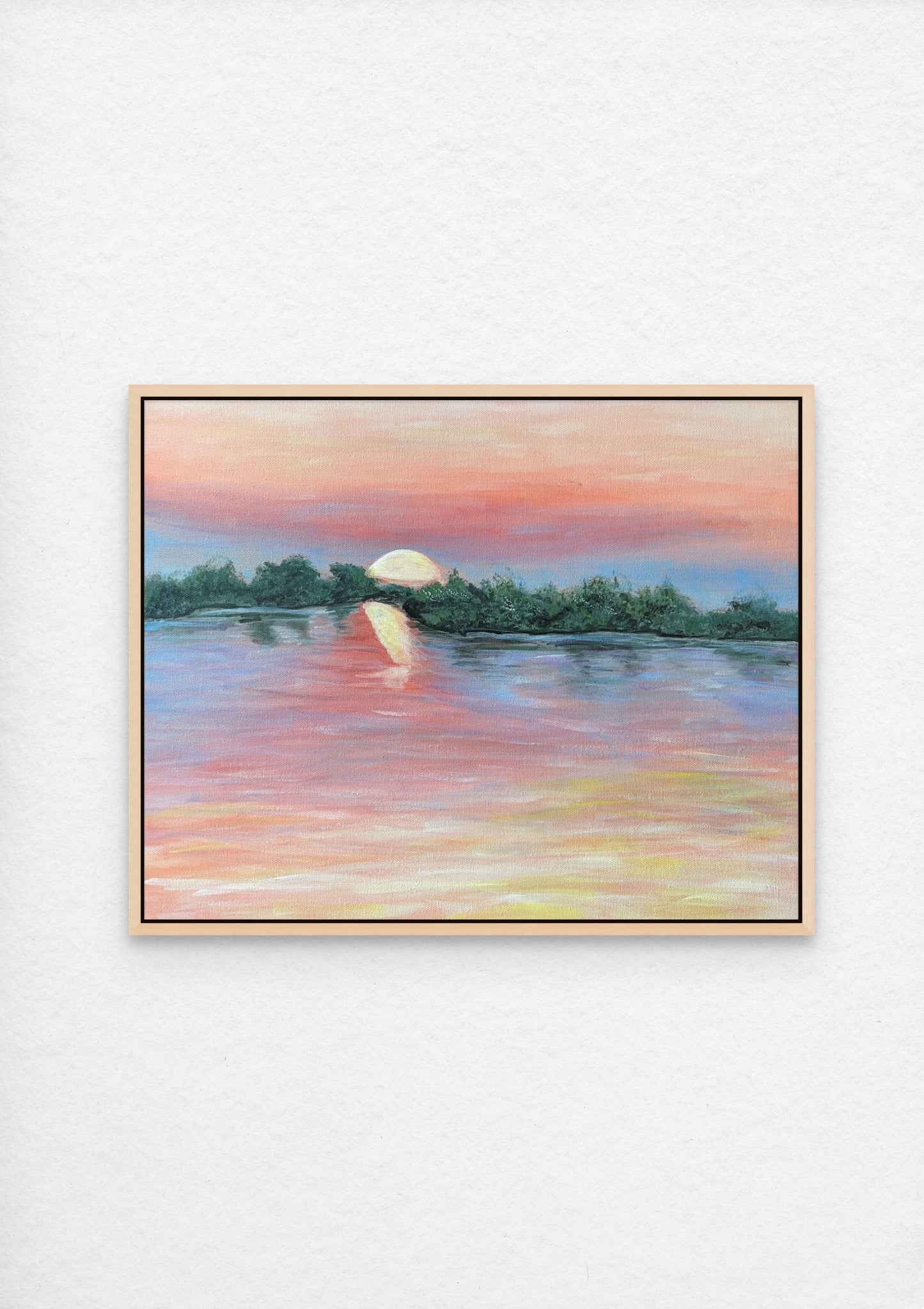 Canvas painting of a sunset on the Zambezi River