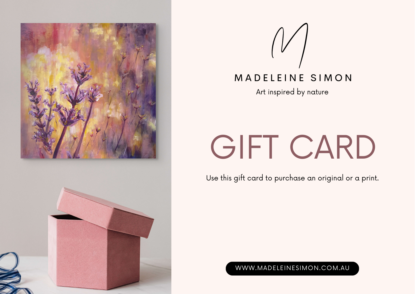 Gift Card to buy original or print art at Madeleine Simon