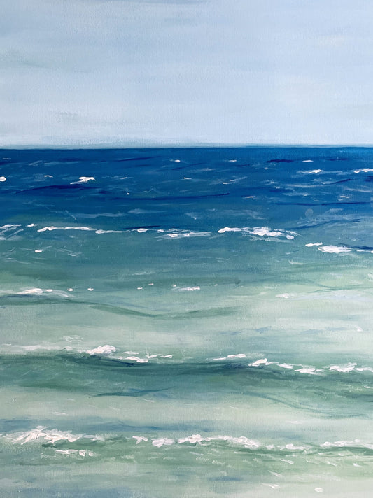 Painting of ocean waves. 